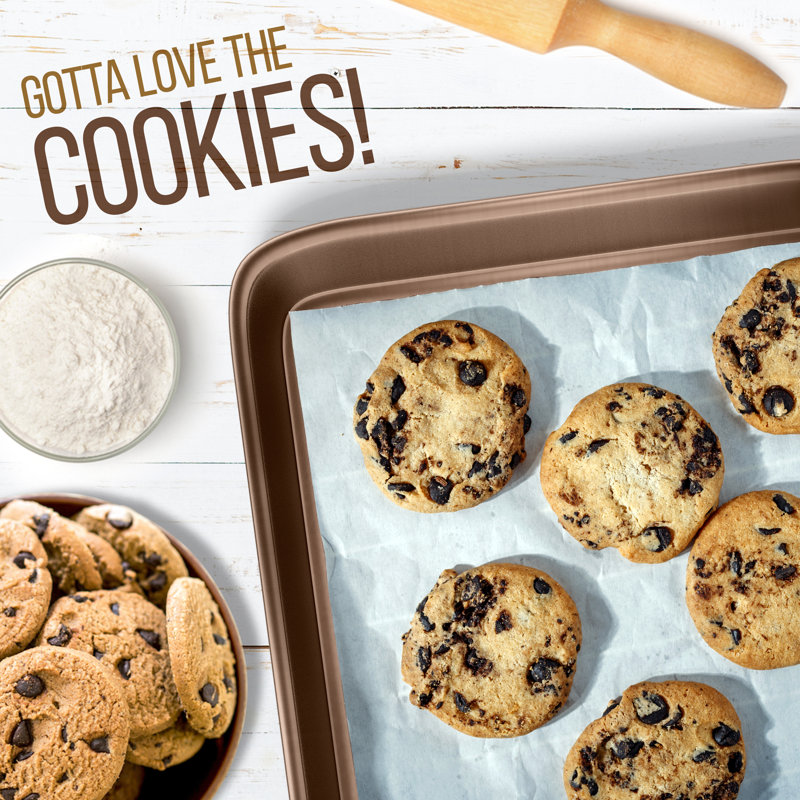 Champagne Gold Non-Stick Carbon Steel Cookie Sheet Set