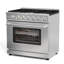 Cuisinière à gaz 36 pouces avec 6 brûleurs, modes de cuisson par convection, rôtissage, grillage et déshydratation, commandes de qualité professionnelle, ensemble de conversion au propane liquide, comprend 2 grilles de four, support anti-basculement et plaque de cuisson avec ramasse-gouttes