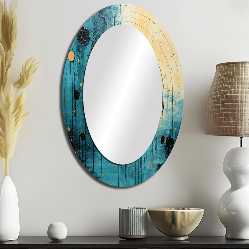 Miroir mural moderne bleu Minimalisme Horizon I, 36 po x 24 po