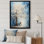 Indigo Intrigue arbre blanc sur toile