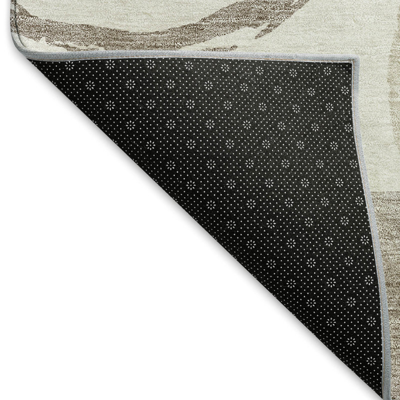 Tapis ivoire Premium lavable à la machine Prisco, Rectangulaire 3 pi x 5 pi