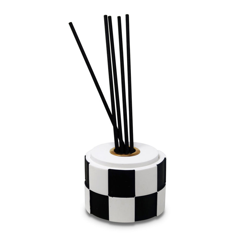 Black and White Checked Reed Diffuser