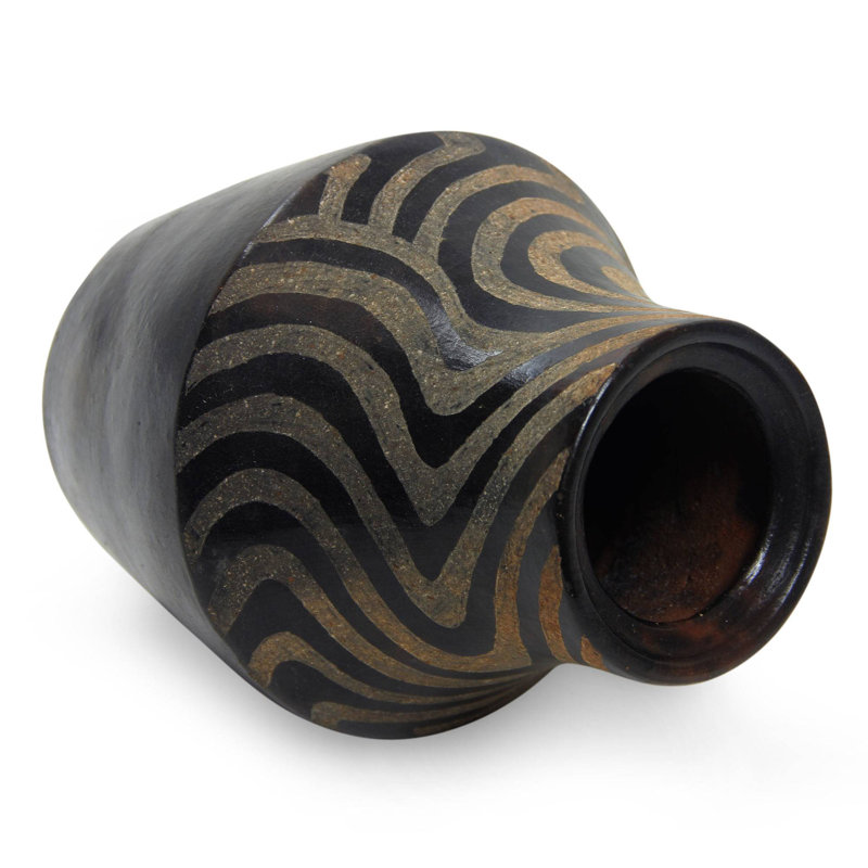 Vase de table en céramique ornée tiger Sanborn