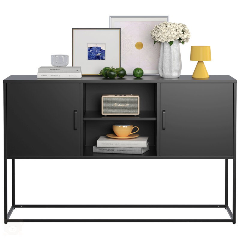 Armoire de rangement 47 po pour salon, Noir