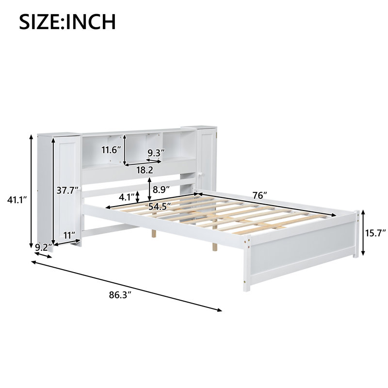 Lit plateforme Bloemer, Blanc