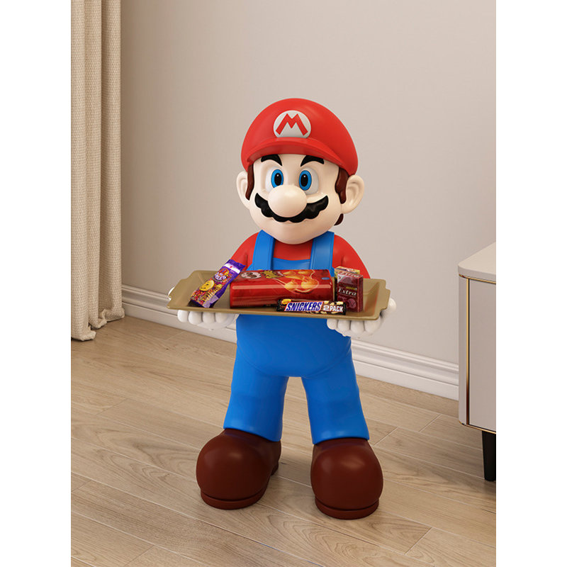 Figurine contemporaine en résine avec plateau