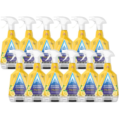 Kitchen Cleaner Spray Lemon 750Ml Astonish Multi Surface Degreaser Removes Grease Grime And Stains Vegan Household Cleaning Spray Pack Of 12