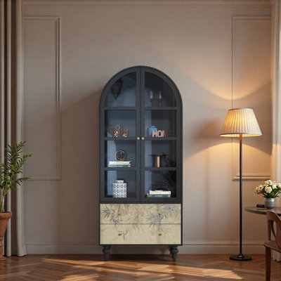 Vitrine en bois massif pour salon