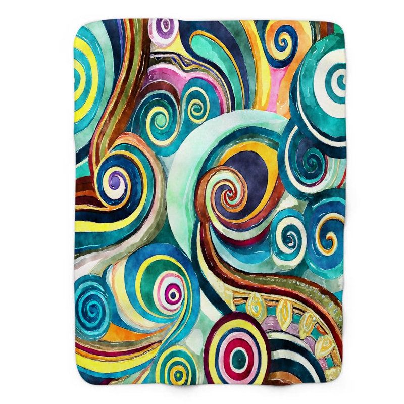 Jeté Swooping Spirals - 1 pièce Sherpa Premium, L 50 po x L 60 po