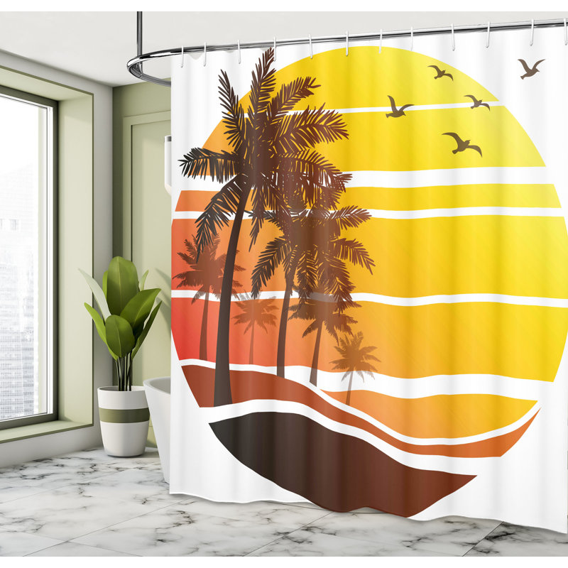 Shower Curtain with Hooks Included, 75"H x 69"W