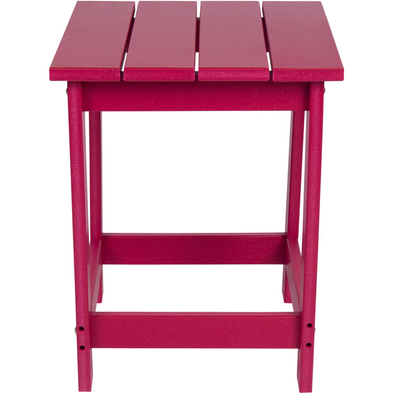 Table d'appoint carrée en résine PEHD Adirondack Harper, Rouge