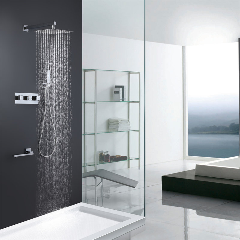 Système de douche fixe complet, Chrome