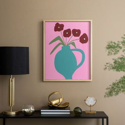 «Modern Blooms IV», reproduction encadrée - bois massif