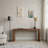 64" Retro Solid Wood Console Table - Narrow Sofa Table Behind Couch (Entryway Hallway Table with Waterproof Top)