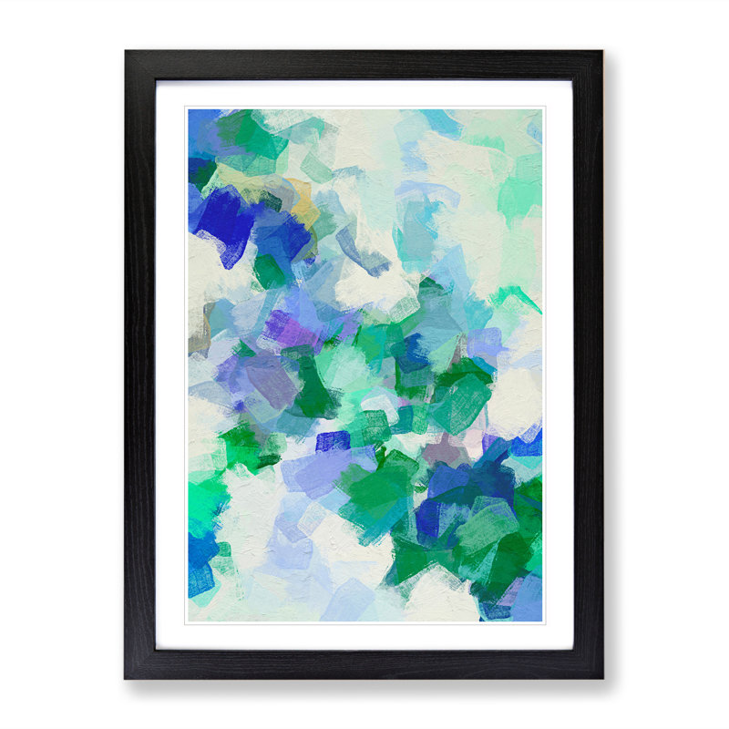 Pressure Drop Abstract - Wall Art, Black Framed, 66cm H x 48cm W, White