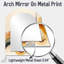 Burnt Orange Waves Abstract V - Minimalisme, miroir décoratif asymétrique, miroir mural orange, impression sur métal-656482837
