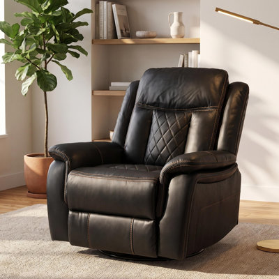Air Leather Leather Manual Recliner Chair,Modern Design Single Reclining Sofa Chair,Easy to Clean
