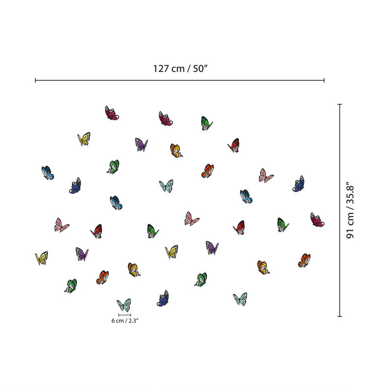 Colourful Holographic Lace Butterflies Wall Décor