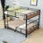 Metal Loft Bunk Bed With Slats And Ladder-1032767033-1032767032