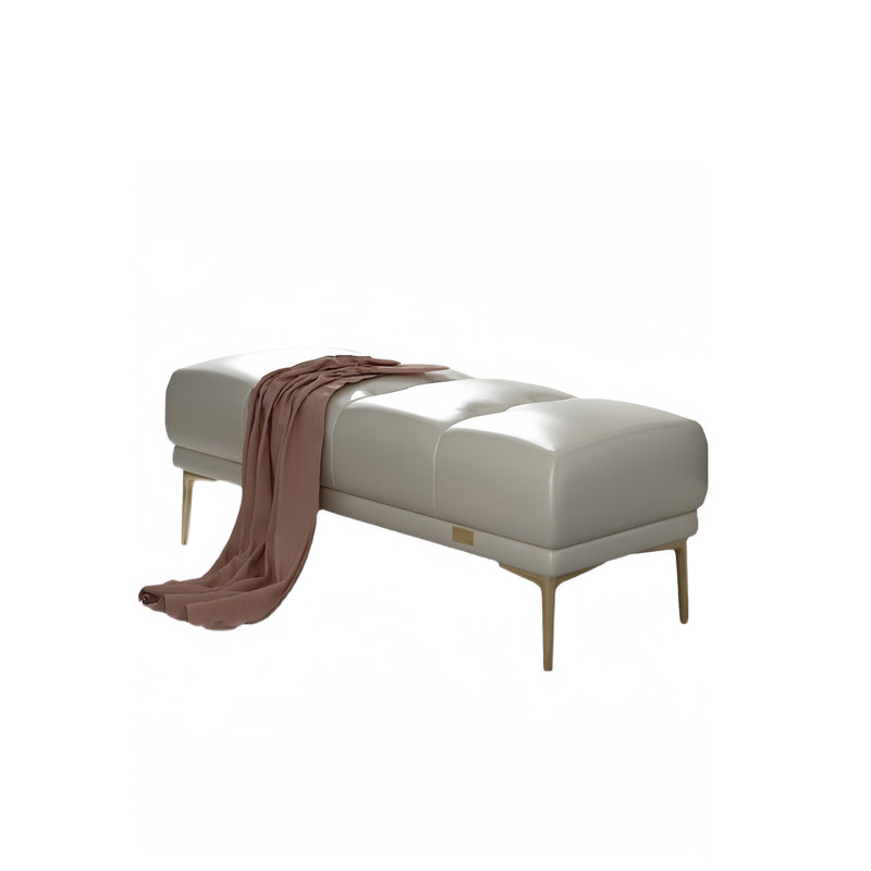 Banc de rangement élégant en bout de lit pour espaces modernes, H 17,71 po x l 55,11 po x P 17,71 po
