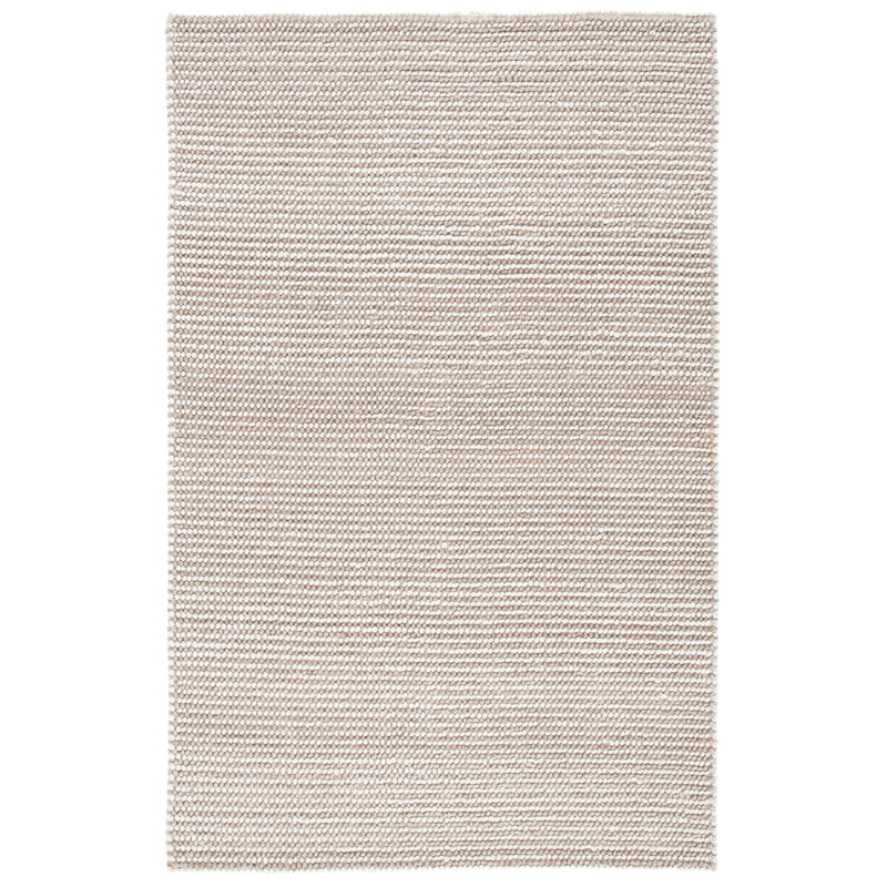 Tapis beige / ivoire en laine touffeté à la main à motif abstrait Almus, Rectangle 9 pi x 12 pi