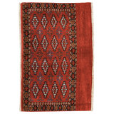 Hand Knotted Wool Area Rug in Red