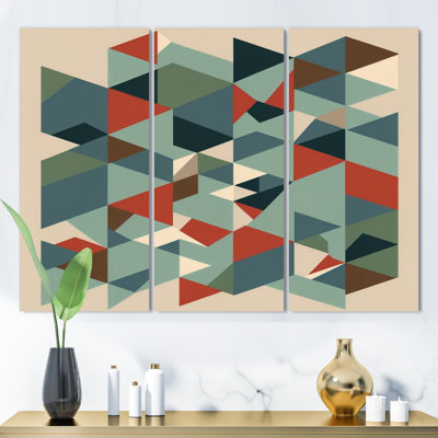 Mid-Century Retro Dimensions VII - 3 pièces sur toile