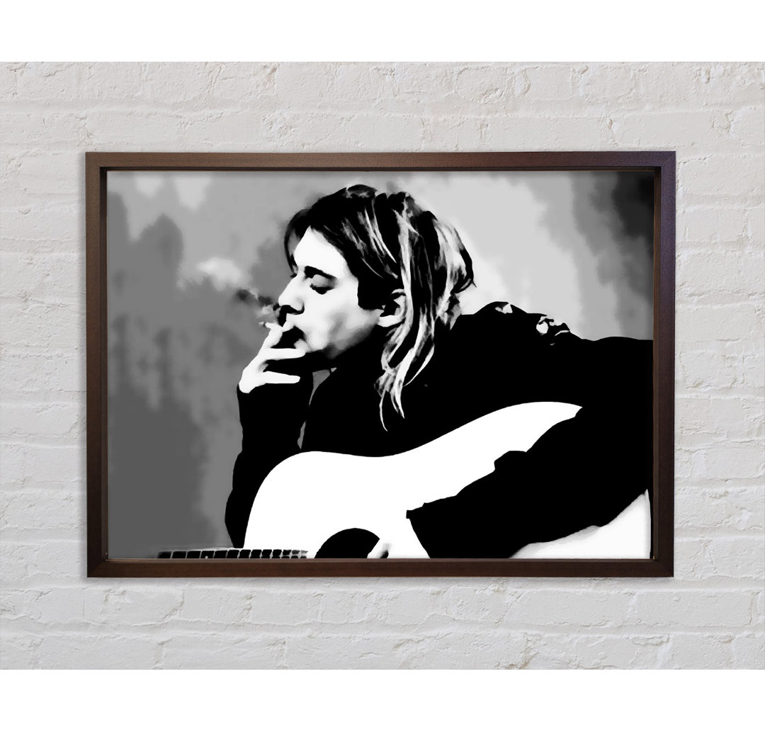 Kurt Cobain Guitar Smoke Gerahmter Druck