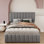 Juhi Upholstered Tufted Linen Platform Bed with Lift-up Storage and Reinforced Slat Support