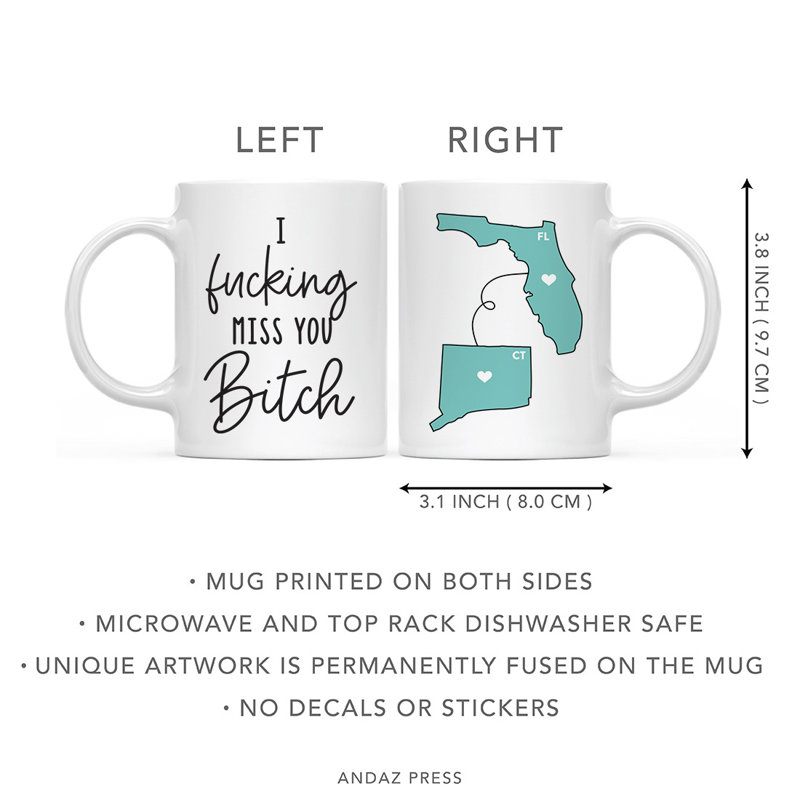 Ceramic Coffee Mug, Florida And Connecticut