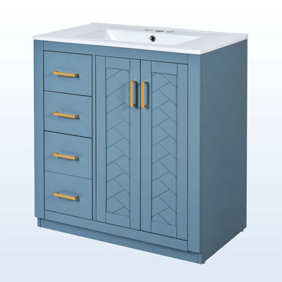 30'' Bathroom Vanity with Ceramic Sink Combo