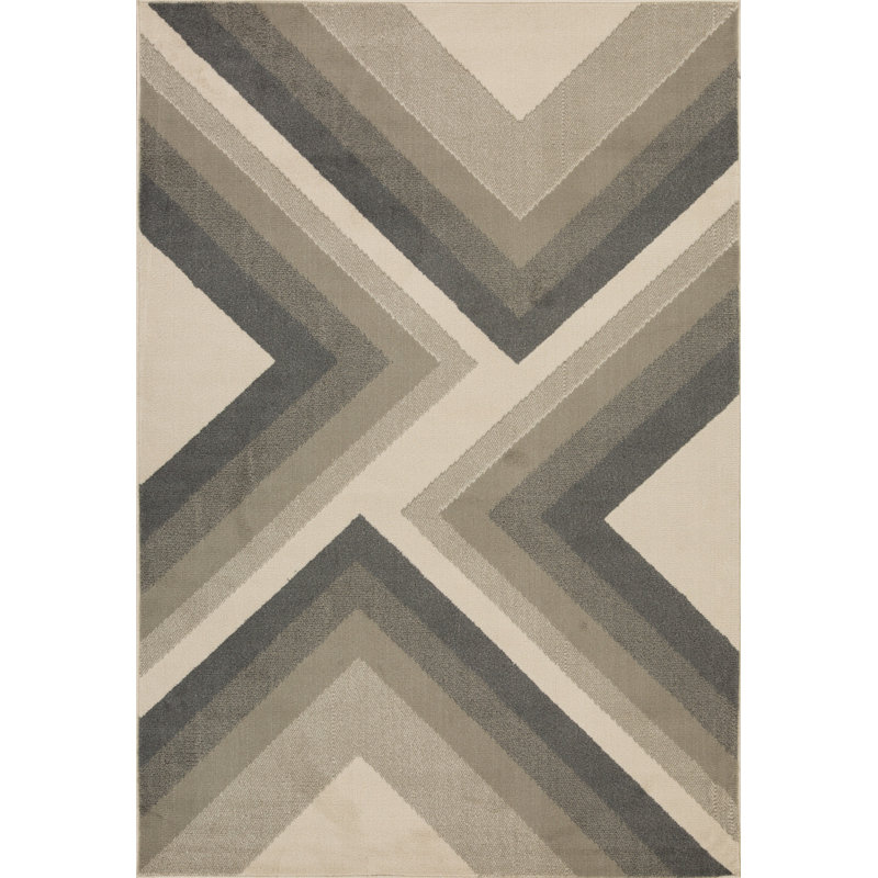 Kriselia Collection Abstract Angles Area Rug, 5'2 x 7'7