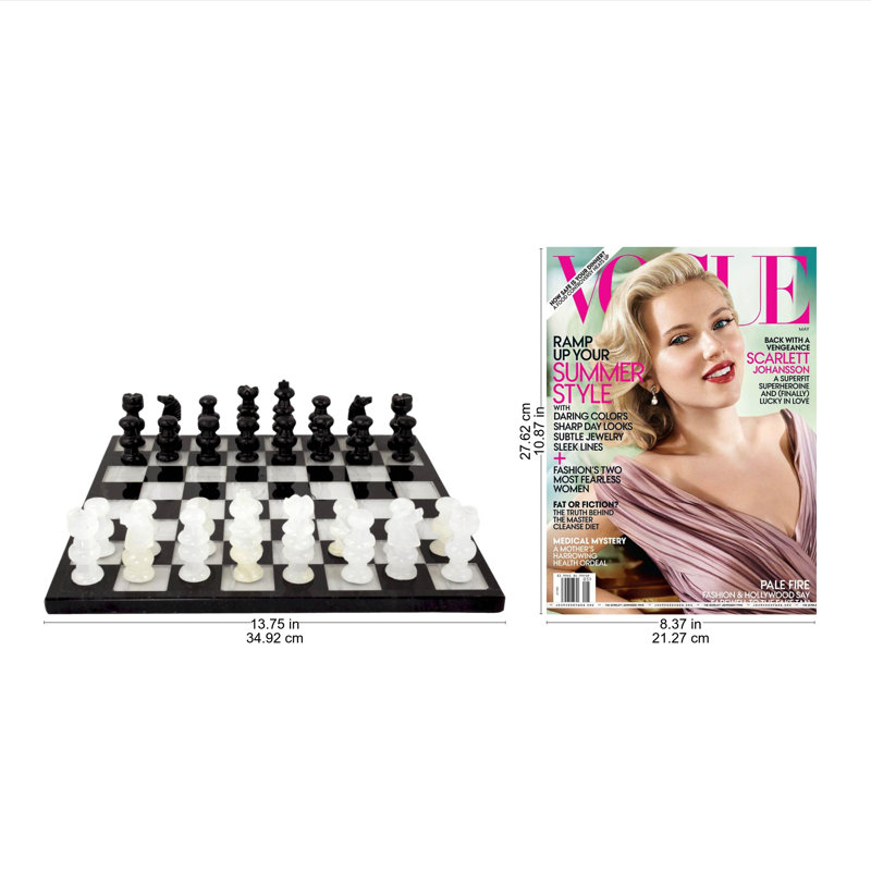 Salvo Wrought Studio™ Handmade 13.75'' L Stone Chess Game Set