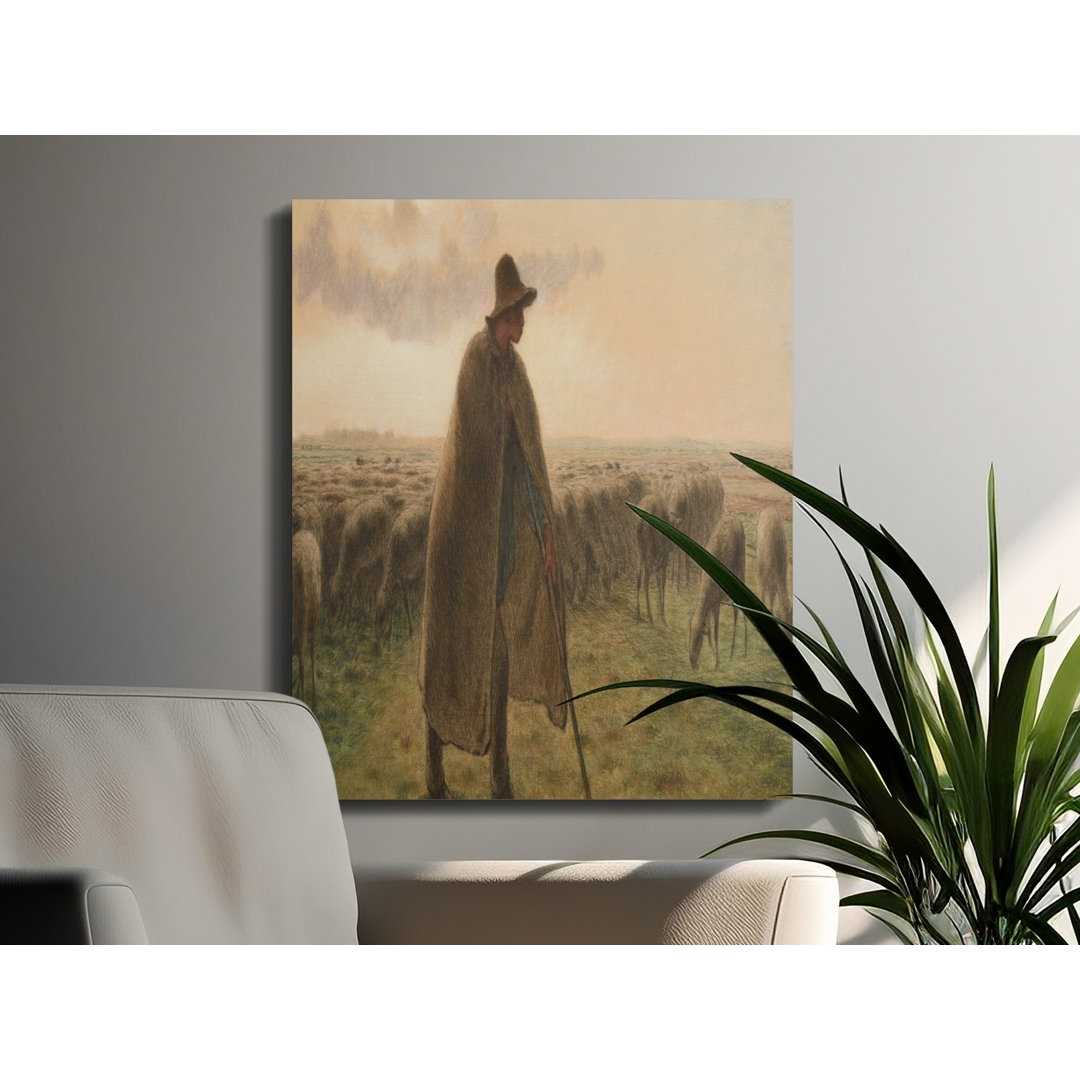 Shepherd Canvas Wall Art, Sheep Painting, Gallery Wrapped Canvas Print, Ready to Hang, Farmhouse Decor, Pastoral Art, Archival Quality