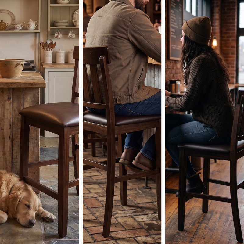 Tabouret de comptoir Bartons Bluff, Brun foncé