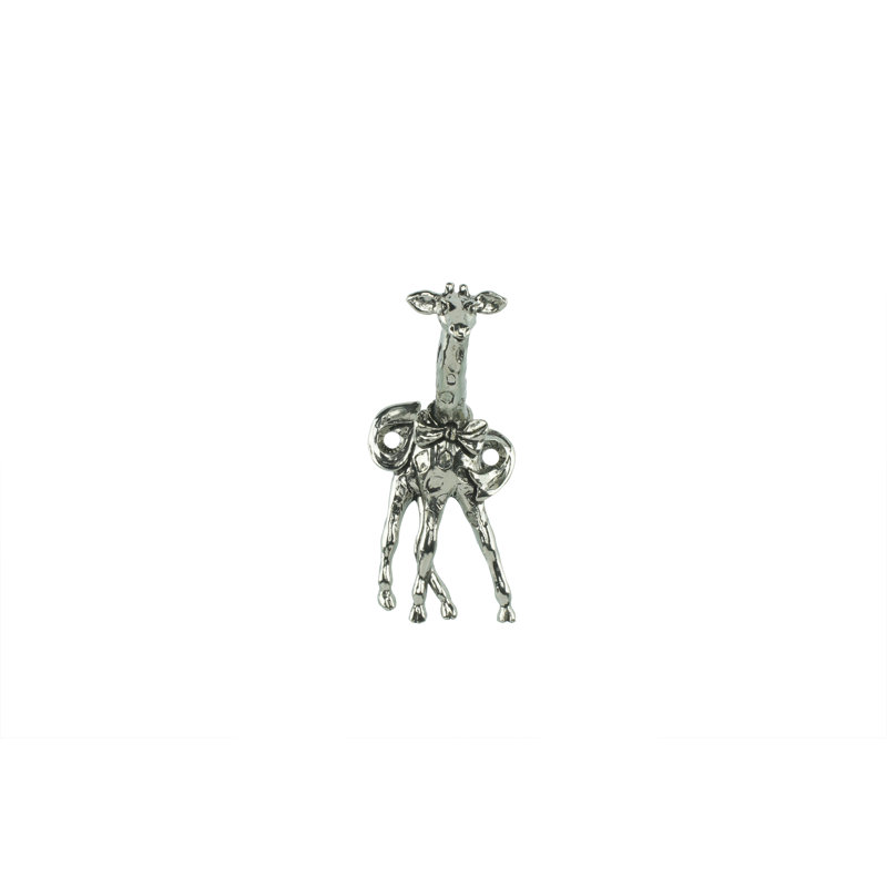 GIRAFFE HOOK, Étain brillant