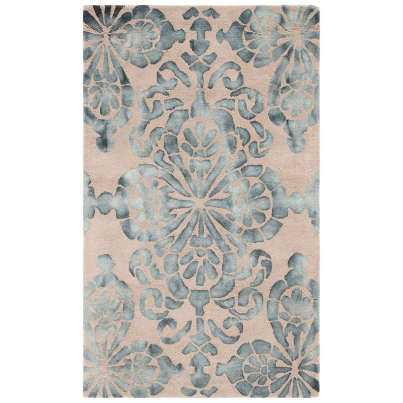 Oakton Hand Tufted Wool Floral Rug, Rectangle 3' x 5'