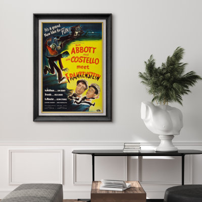 Abbott et Costello rencontrent Frankenstein, comédie classique, affiche de film d'horreur, images de film de monstre rétro, impression sur toile encadrée, impression sur toile