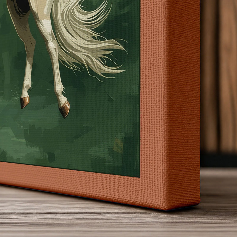 Classical Pegasus Japandi - Wrapped Canvas, 30x20 - 76.2 x 50.8 cm, Terracotta Border