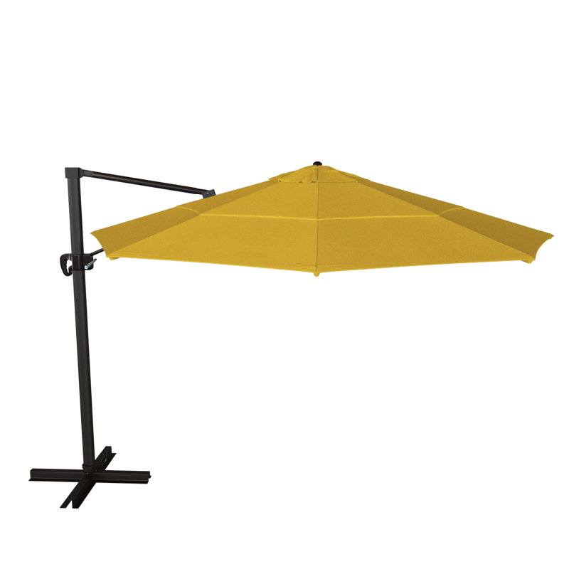 Parasol en porte-à-faux 11 pi Demarlo, Toile Sunbrella® jaune tournesol