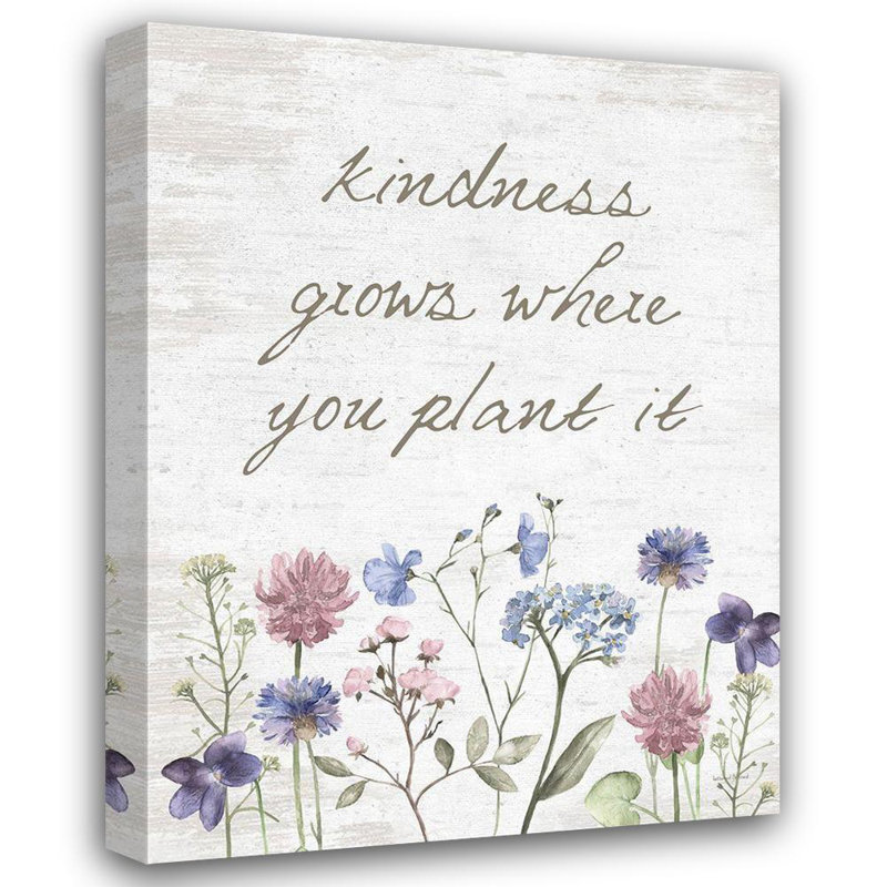 Ophelia & Co., art sur toile tendue et encadrée, «Kindness Grows Where You Plant It», H 24 po x l 19 po