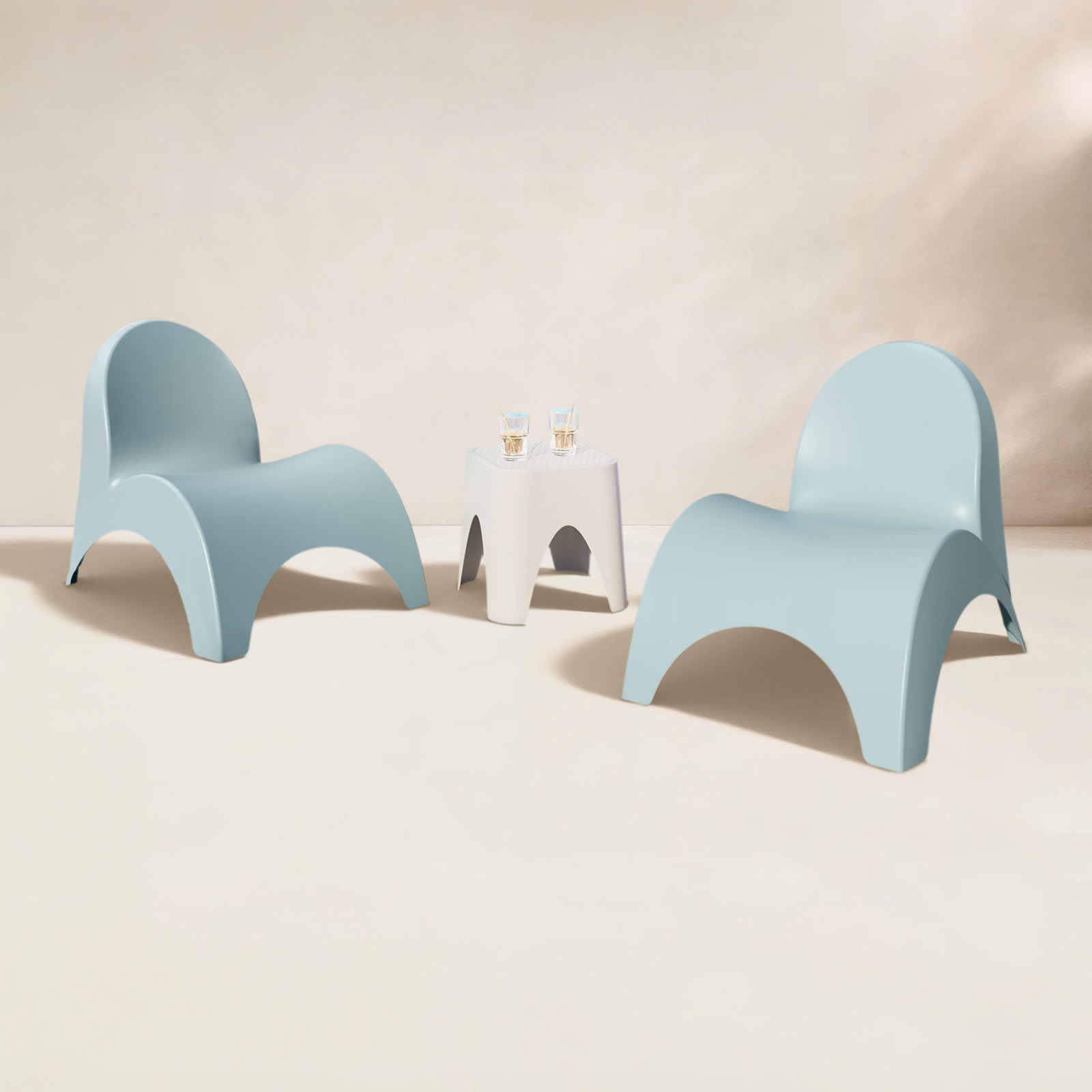 Frederick 2-Person Patio Seating Group, Blue/White