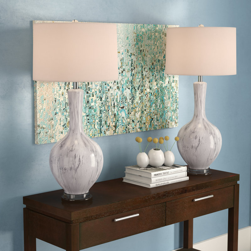 Ensemble de lampes de table grises de 34 po Furr
