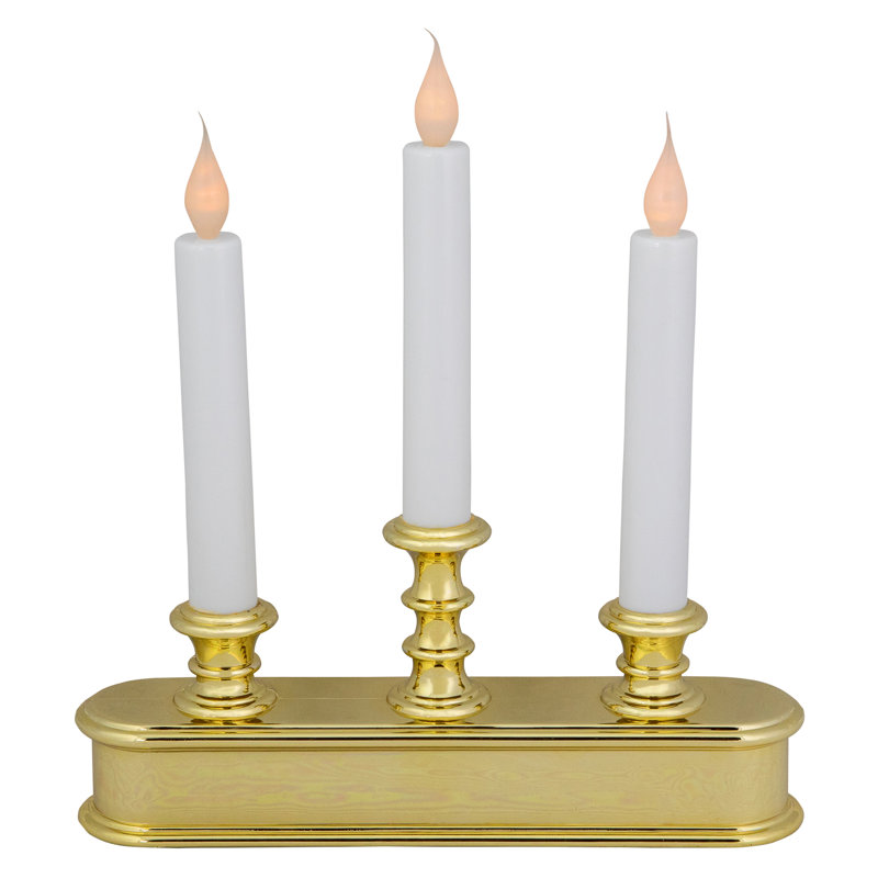 Ensemble de 4 bougies de Noël 10 po avec lumières DEL blanches préinstallées Candolier