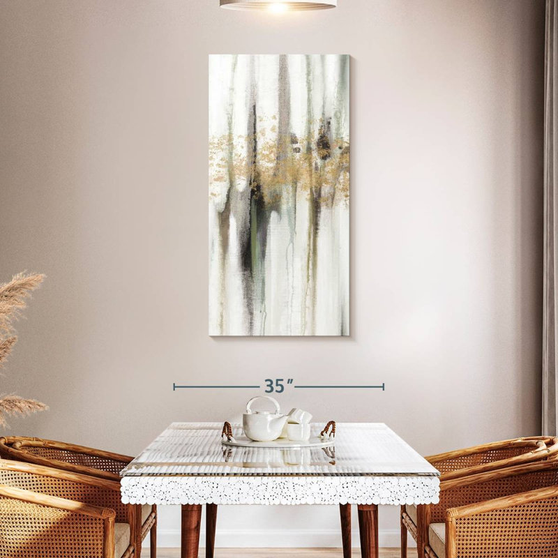 Falling Gold Leaf I, 48" H x 24" W