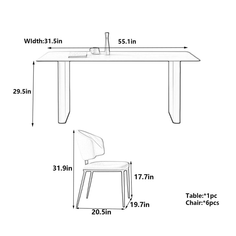 Table Modern Rock Slab, texture naturelle unique, H 29,5 po x L 55,1 po x l 31,5 po