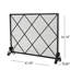Pare-étincelles en fer - panneau simple, diamant minimaliste moderne, l 41,5 po x P 8,9 po, H 32,1 po, foyer classique noir élégant, 41,5 po, 8,9 po
