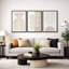 "Mid-Century Modern Boho" Duotone Beige Abstract Lines-73227860-119460496