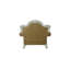  Fauteuil capitonné beige en similicuir avec coussin décoratif