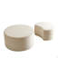 Ensemble de 2 tables basses emboîtables, 2 tables basses rondes rembourrées pour le salon, table basse moderne en mousse, table d'appoint et repose-pieds, sans assemblage-131261688